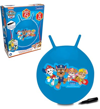 Lexibook, Paw Patrol, Palla Gonfiabile, Chase, Marshall, Skye, Rubble, Pompa Manuale Inclusa, Plastica sicura e Resistente, Blu, BG040PA
