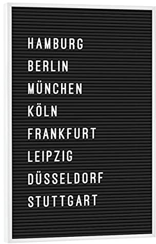 artboxONE Poster mit weißem Rahmen 30x20 cm Städte Letterboard Städte Deutschland - Bild letterboard Blackboard Board