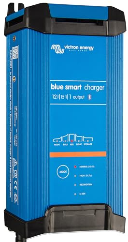 Victron Energy Blue Smart IP22 Smart Car Battery Charger 12V 15A, Trickle Charger for Car Battery and Desulfator for Motorcycle, ATV, RV, Lithium and Deep Cycle Batteries, UK