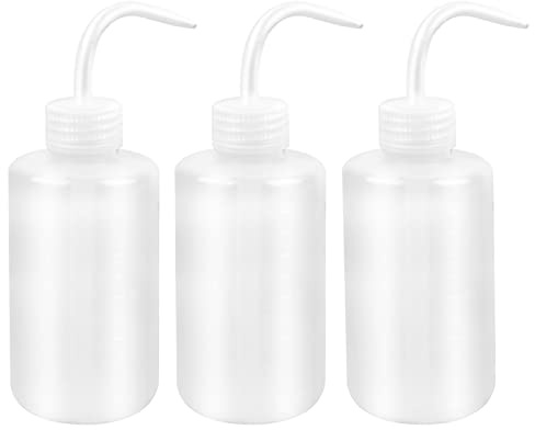 Spritzflasche 3 Stück 250ml LDPE Kunststoff Waschen Squeeze Flasche mit Schmalem Mund Klar Sicherheitsflaschen Gruene Seife Flasche Tattoo Waschen Quetschflasche für Laborreinigung Pflanzenbewässerung