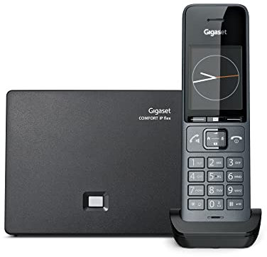 Gigaset Comfort 520 IP Kabelloses Telefon mit IP-Technologie - Kompatibel mit SIP - Freisprechfunktion - Anonyme Anrufsperre - Agenda für 200 Kontakte - Farbdisplay - Schwarz