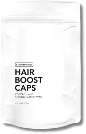 trucosmetics HAIR BOOST CAPS – Nahrungsergänzung für Haarwachstum | Haarvitamine mit 27 Wirkstoffen – Biotin, Zink, MSM, Hirse, Selen, Ginseng & mehr – für Männer & Frauen – 60 vegane Kapseln