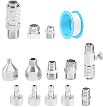 NIZEAMI 14 StüCke Airbrush Adapter Set, Airbrush Schnellkupplungen, Luftpinsel Adapter Satz, Anschluss Satz