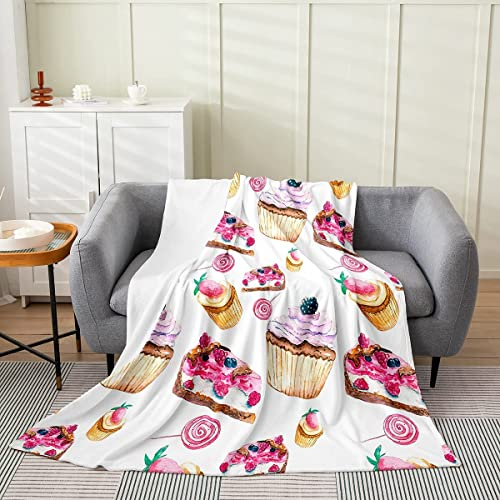 Kuscheldecke 150x200 Buttertoffee-Kuchen, Flanell Fleecedecke Weiche und Warme Decke 3D Herzchen, als Sofadecke Wohndecke Tagesdecke Wolldecken, für Kinder Erwachsene