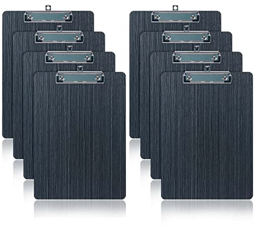 LELADY Klemmbrett Holz A4, 8 Stück Schreibbrett Klemmbrett mit Metalklemme, Zwischenablage Schreibblock Clipboard A4 für Büro Schule Restaurant