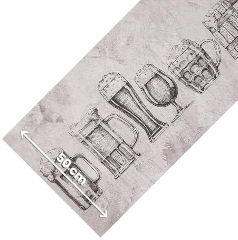 OLIVO.shop - JOKE Küchenteppich rutschfest waschbar, Gummiteppich schmutzabweisend, Läufer für moderne Küche, Flur nach Maß erhältlich (PUB, 50 x 290 cm)