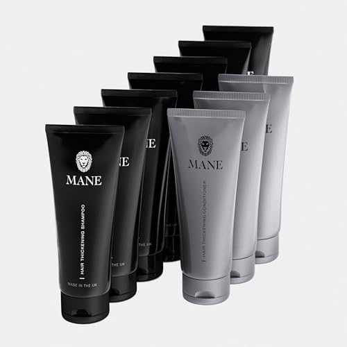 Mane Thickening Biotin Shampoo for Hair Growth Men & Women, Support Fine & Thinning Hair, Reduce Loss & Encourage Thicker, Fuller Growth with Conditoner (Pack of 10)