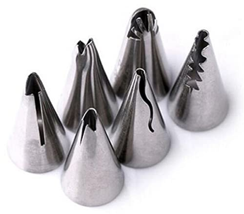 Piping Nozzles,Nozzles Decorating， Piping Nozzle 7 Pcs Wedding Russian Nozzles Pastry Puff Skirt Icing Piping Nozzles Pastry Decorating Tips Cake Cupcake Cake Decorating Tips