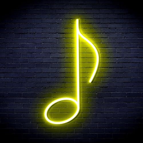 ADVPRO St16s43-fnu0074-y LED-Neonschild mit Musiknote, flexibel, Silikon, Gelb