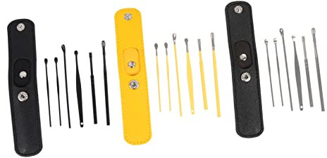 minkissy 9sätze Edelstahl Ohrenschmalz Entferner Teiliges Ohrreiniger Kit Mit Tragetasche Für Effektive Ohrenreinigung Für Erwachsene Und Jugendliche Langlebig Und Hautfreundlich Leicht