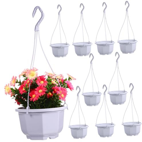 NULYLU 10er-Packung Spider-blumentöpfe Aus Kunststoff Hängekörbe Für Zimmerpflanzen Wetterfest Gartentopf Drainage Modernes Für Balkon Terrasse Zimmer