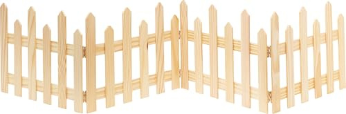 VBS Clôture décorative en bois 160x30 cm en bois naturel pour décoration de jardin