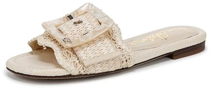 Sam Edelman Women's Bambi Flat Sandal, Linen, 8