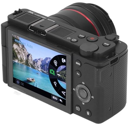 Digital Camera, 5K 30FPS 64MP Digital Point and Shoot Camera with 12X Zoom, 3.2 Inch Flip Touchscreen, Auto Focus, Mirrorless Camera for Christmas Birthday
