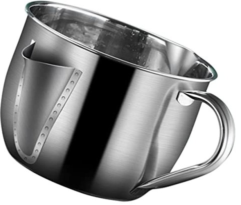 SHOWERORO Filtro De Aceite De Cocina Acero Inoxidable Para Hogar Olla Separadora Con Colador y Boca Vertedora Antidesbordamiento Diseño Ergonómico y Fácil Limpieza Para Grasas y Aceites Usad