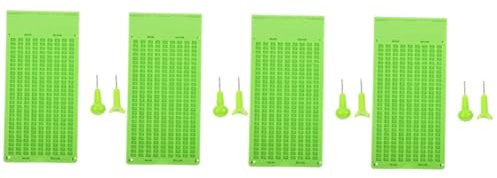 GANAZONO 4sets Braille Writing Plate for Blind Writing Board with Stylus Kit Line for Reusable Educational Tool for Visually Impaired