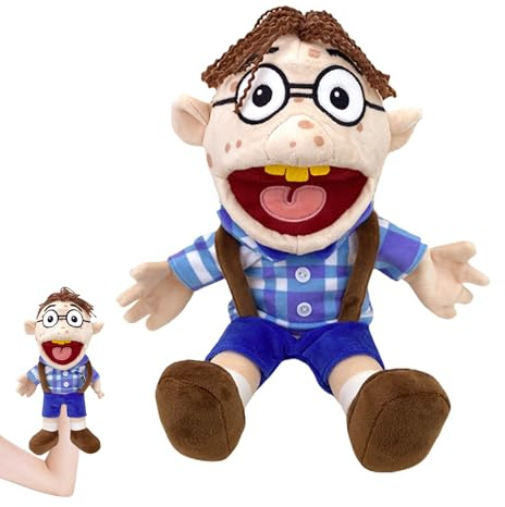 Hand Puppets, Jeffy Puppet for Kids, Funny Sml Puppet Plush Toy Doll with Working Mouth for Role Play, Soft Hand Puppets Family Toys for Girls Boys kids Gift