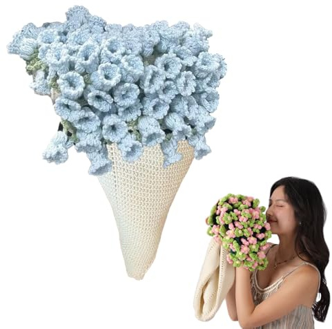 Ficugxd Flower Blanket,Blumen Decke,Bouquet Blanket Crochet,Flower Bouquet,Rosenblüten-Handgefertigtes Materialpaket,Weich Und Leicht Gehäkelte Blumen Decken Für Den Muttertag (A)