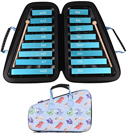 16 Schlüssel Glockenspiel 16-Note-Aluminiumplatte Frühes Bildungsmusikalische Percussion-Instrument mit Fallmällen für Kinder Musik Sinnesentwicklung (BLUE)