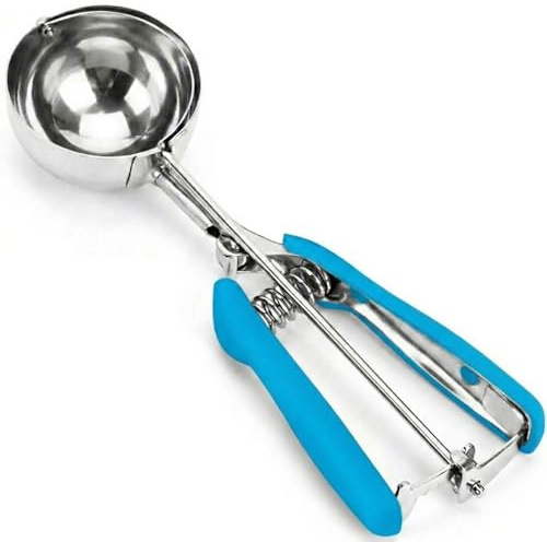 Ice Cream Scoop, Cookie Scoop, 5.3 Tbsp/ 80 ml/ 2.7 oz Cookie Scoops for Baking, 18/8 Stainless Steel Cookie Scooper for Baking, Ice Cream Scooper with Trigger Release, Cookie Dough Scoop(Blue)