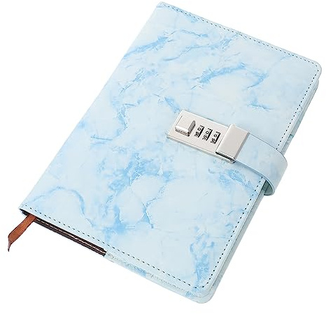 PartyKindom Multi Function Lock Diary Stylish Blue Note Book Lock for Personal Notes Travel Journal and Secret Writing for Students Teachers and Professionals