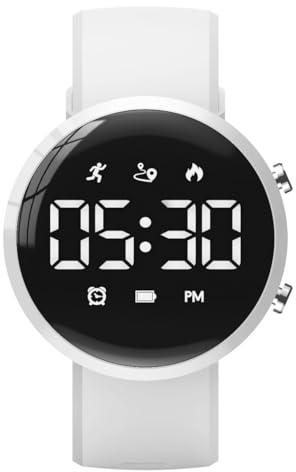 Focwony Orologio Fitness Tracker Digitale per Bambini, Orologio da Polso Impermeabile con Contapassi/Distanza/Calorie/Cronometro/Sveglia, Fantastico per Ragazzi, Ragazze, Bambini e Adolescenti (Bianco
