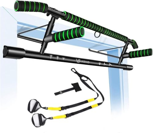 HAKENO Klimmzugstange, Türgriff, Stark belastbare Pull up bar [bis 200 KG]-Fitness-Klimmzugrahmen für Heim-Fitnessübungen