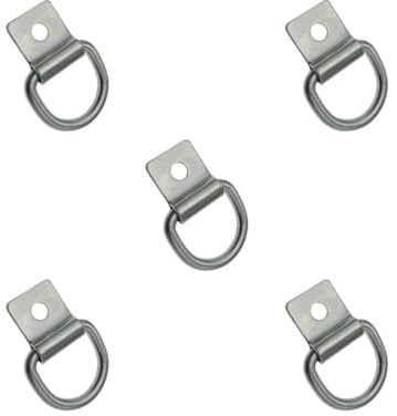 Set di 5 ganci di fissaggio in metallo per camion, moto, magazzino, camper, 10 mm, senza vite, argento
