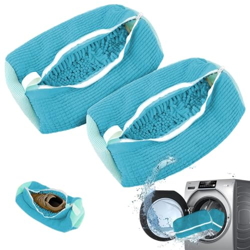 Shoe washing machine bag neaker Cleaning shoe dryer Laundry shoe bag ，Reusable,Shoe washing bag for washing machine and dryer (Blue 2PCS)