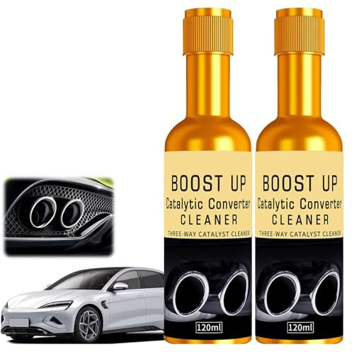 2pcs Catalytic Converter Cleaner Auto Parts Engine, Boost Up Catalytic Convertor Cleaner,Exhaust System Pipe Carbon Removal Cleaners,Fuel System Treatment Oil Additive for Gas and Diesel Car,120ml*2