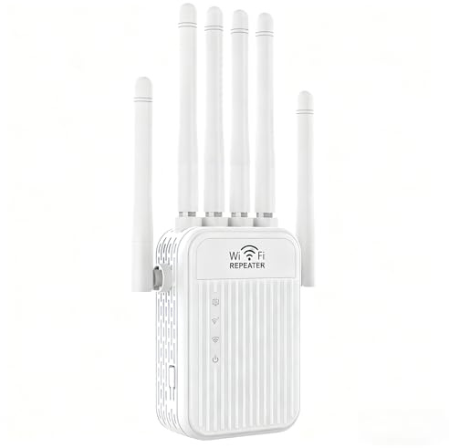 Répéteur WiFi,Extender WiFi, Amplificateur WiFi 1200Mbps Double Bande 5GHz/2.4GHz, WiFi Extender Couvre Jusqu'à 1200m², WiFi Booster Compatible avec Tous Les boîtiers réseau.