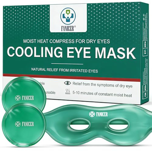 Gel-Augenmaske Mit 2x Augen Kühlpads, Wärme und Kälte Gel-Maske für die Lidpflege, Augenmaske wärmend, Wiederverwendbare Cooling Eye Mask für Heiße Lindern Geschwollene und Müde Augen