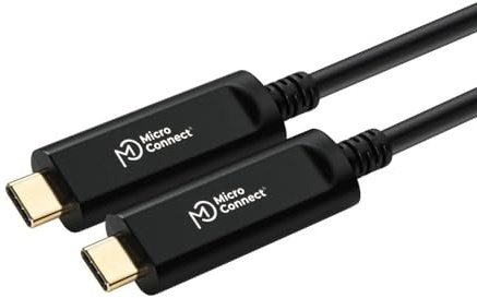 NexaCore Cavo USB-C Ottico Attivo 10 m per Video 4K a 60 Hz, DisplayPort 1.2, Fibra Ottica, Solo Audio Video, Nero