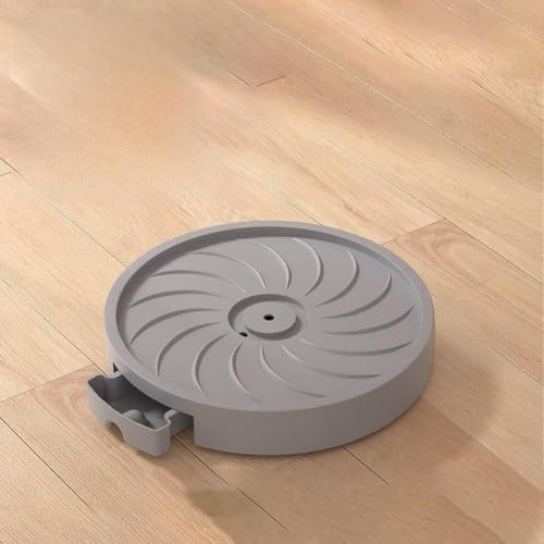 Blumentopf-Caddy, mit Lenkrollen, 25 cm, rund, PP-Wanne mit Drainage & Wasserspeicher, Indoor/Outdoor Pflanzenroller in Grau/Weiß/Schwarz