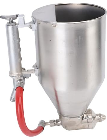 Luocute Pulverizador de Mortero de Cemento Pistolas Pulverizadoras de Tolva de Aire Pulverizador Neumático de Cemento Acero Inoxidable Capacidad de 3,5 L con 6 Boquillas para Pintura de