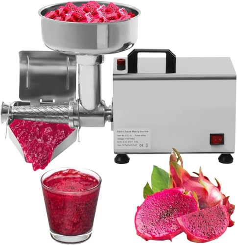 Macchina Elettrica Passapomodori 450W Motore Rame Puro, Passaverdure Acciaio Inox e Spremifrutta (50 kg/H, 110V) per Ketchup, Marmellata e Passate Fatte in Casa - Grado Professionale e Uso Intensivo