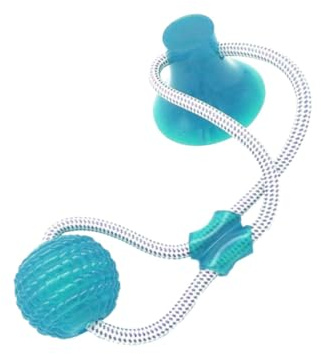 iplusmile Multi-functional Pet Molar for Dogs with Suction Cup, Sturdy Tpr Material, Quiet Chewing, Reduces Destructive Behaviour, for Living Room and Bedroom Use