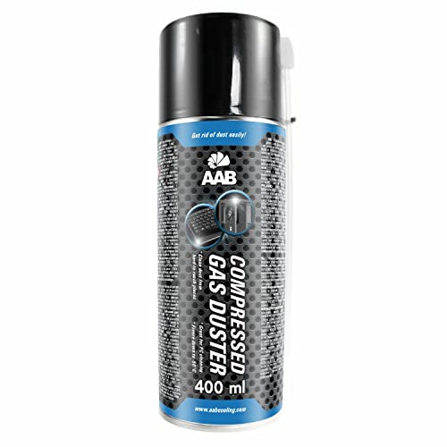AAB Reinigungsspray 400ml, Druckluftreiniger, Reinigung von Bürogeräte, Tastatur PC, Kopierer, Computergehäuse, Air Duster, Reiniger, Pressluft