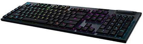 Logitech G915 LIGHTSPEED kabellose mechanische Gaming-Tastatur, Linear GL-Tasten-Switch mit flachem Profil, US QWERTY Layout - Carbon