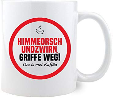 Bavariashop Kaffee-HaferlHimmeorschundzwirn, Hochwertige Kaffee Tasse aus Bayern