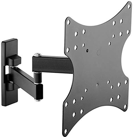 goobay TV Wall Mount - 23 to 42 Inch, Fully Movable Tilt and Swivel Monitor Mount, 15 kg Load Capacity, 44 cm to 282 cm Extendable Wall Clearance, VESA Standard, Single Arm Joint 49714 Black