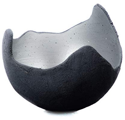 Große Lichtschale silber, XL (ca. 35cm), Beton schwarz - grau - Unikat handmade - Geburtstagsgeschenk - Einzigartiges Geschenk - Deko - Weihnachtsgeschenk