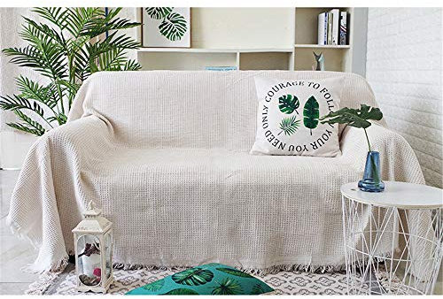 sofa decken,Waffelgitter-Sofadecke, Stoff-Staubschutz-Sofadecke (180 * 340 cm)