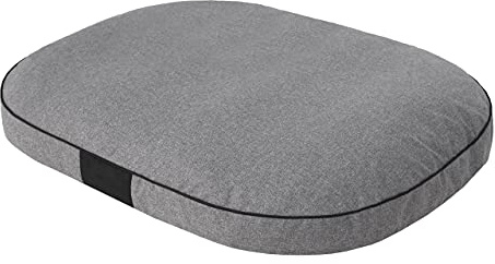 PillowPrim Hundekissen Hundebett Hundematratze Kissen Hundeschlaufplatz Bett Hundekorb Hundesofa ovale Matratze mittelgroße Hunde L - 87 x 68 cm Dunkelgrau ökologische Leinenstoffe