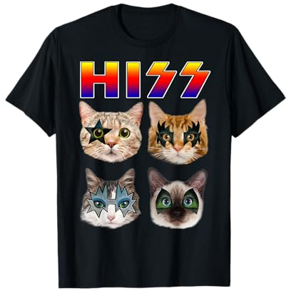 Funny Cat Hiss Rock and Roll For Cat Lover, Cat Dad, Cat mom T-Shirt
