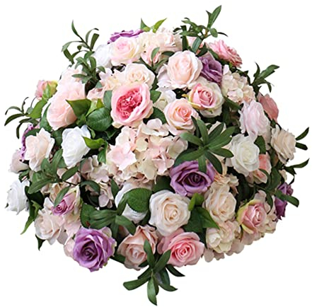 Opaeroo Große Rosa Rose Künstliche Blume Ball Hochzeit Dekoration Straße Leading Home Hotel Tisch Blumendekor Für Weihnachten Hochzeit Dekorative Blume 50CM