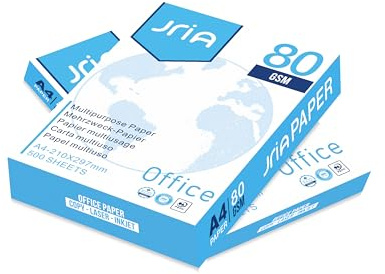 Lot de 500 feuilles de papier blanc A4 multi-usages pour imprimante à jet d'encre laser 210 x 297 mm, 80 g/m², 1 rame, 500 feuilles de papier A4 multifonction (2 rames, 1 000 feuilles)