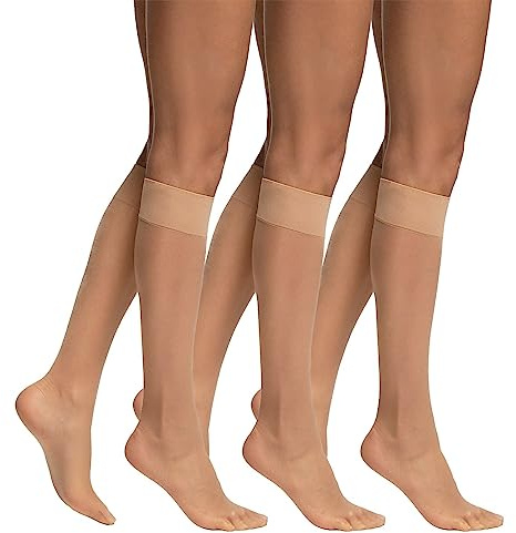 LIEMI Pօmpea Calze Gambaletto SUNRISE 8 DEN Taglia Unica Polvere Dorata 6 Paia