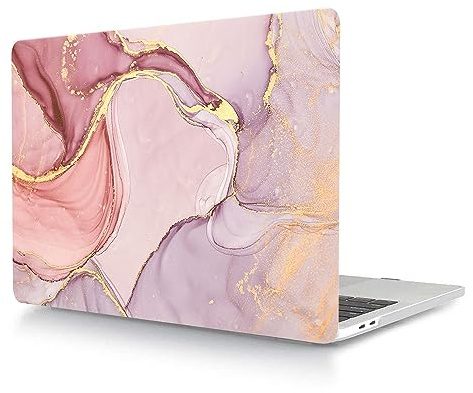 Hülle Kompatibel mit MacBook Pro 14 Zoll 2021/2023 Freisetzung A2442 A2779 M1/M2 Chip mit Touch ID, Plastik Schützend Hartschale Snap Case für MacBook Pro 14 Zoll, Rosa Marmor