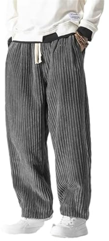 BoShiNuo Pantalon sarouel japonais d'hiver en velours côtelé pour homme, pantalon de jogging décontracté, hip-hop, rue pour homme